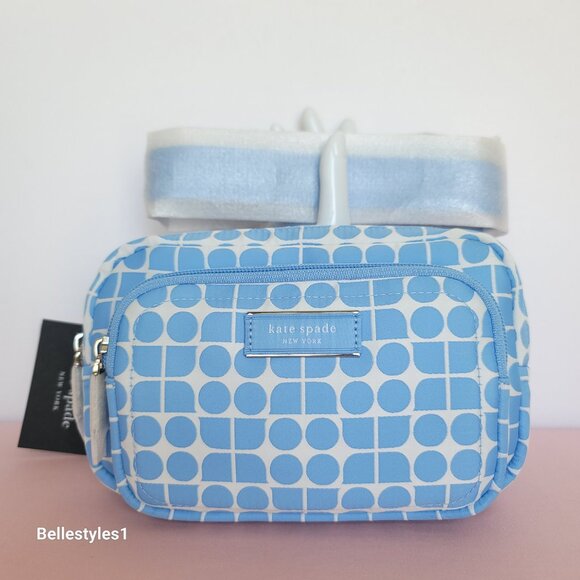 KATE SPADE Belt Bag Noel Jacquarded Printed Fabric Bag- Astral Blue color ⭐ - Picture 6 of 16